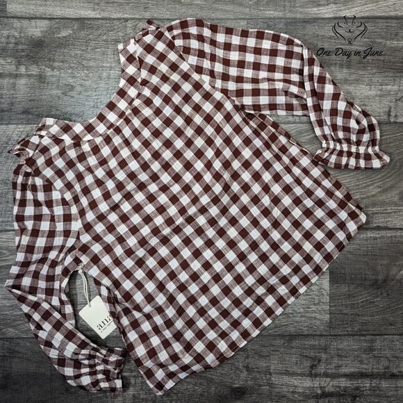 A.n.a Ruffle Collar Long Sleeve Top Size S - Picture 5 of 5